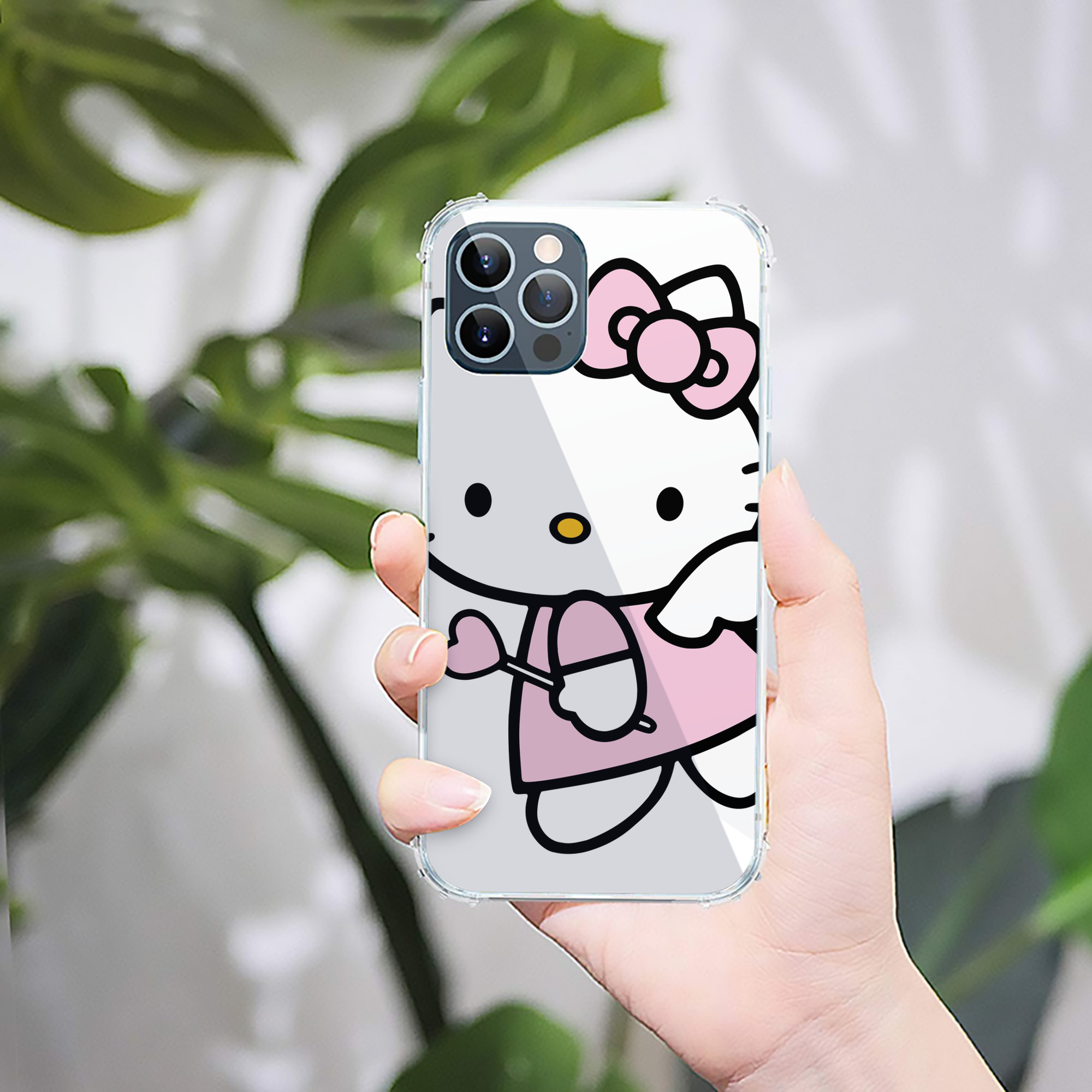（画像用） Hello Kitty ハローキティ 【iPhone 12シリーズ対応】透明スマホケース（クリアソフトケース）